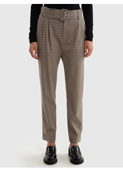Spodnie damskie typu cygaretki z wysokim stanem w kratę Melisanai 000/ Melisana 000 ze sklepu Big Star w kategorii Spodnie damskie - zdjęcie 174163317