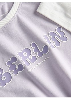 Reserved - Bawełniany t-shirt z aplikacją - lawendowy ze sklepu Reserved w kategorii Bluzki dziewczęce - zdjęcie 174164155