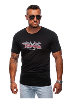 T-shirt męski z nadrukiem 2010S - czarny ze sklepu Edoti w kategorii T-shirty męskie - zdjęcie 174167945