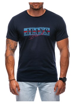 T-shirt męski z nadrukiem 2012S - ciemnogranatowy ze sklepu Edoti w kategorii T-shirty męskie - zdjęcie 174167957