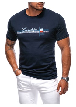 T-shirt męski z nadrukiem 2011S - granatowy ze sklepu Edoti w kategorii T-shirty męskie - zdjęcie 174167989