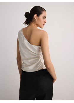 Reserved - Asymetryczny top z tkaniny NAIA - złamana biel ze sklepu Reserved w kategorii Bluzki damskie - zdjęcie 174168299