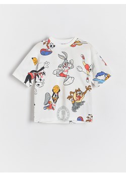 Reserved - T-shirt oversize Looney Tunes - złamana biel ze sklepu Reserved w kategorii T-shirty chłopięce - zdjęcie 174168308