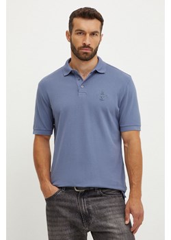 Armani Exchange polo bawełniane kolor niebieski z aplikacją 6DZFLK ZJXUZ ze sklepu ANSWEAR.com w kategorii T-shirty męskie - zdjęcie 174170448