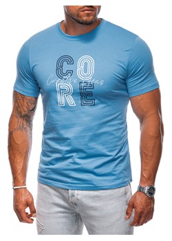 T-shirt męski z nadrukiem 2001S - niebieski ze sklepu Edoti w kategorii T-shirty męskie - zdjęcie 174170948