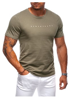 T-shirt męski z nadrukiem 2005S - zielony ze sklepu Edoti w kategorii T-shirty męskie - zdjęcie 174170978