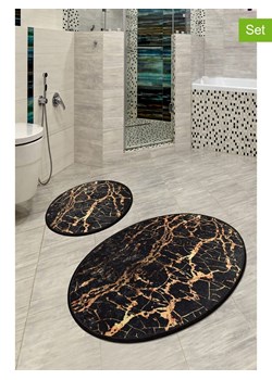 Colourful Cotton Dywaniki łazienkowe (2 szt.) &quot;Goldes&quot; w kolorze złoto-czarnym ze sklepu Limango Polska w kategorii Akcesoria łazienkowe - zdjęcie 174171367