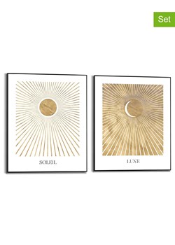Orangewallz Druki artystyczne (2 szt.) &quot;Soleil Lune Black&quot; w ramce ze sklepu Limango Polska w kategorii Obrazy - zdjęcie 174172816