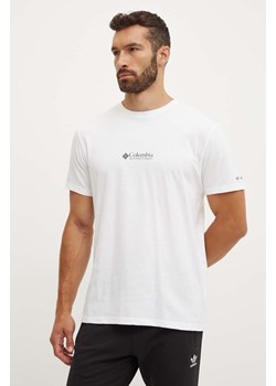 Columbia t-shirt męski kolor biały z nadrukiem ze sklepu ANSWEAR.com w kategorii T-shirty męskie - zdjęcie 174174056