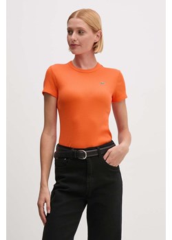 Lacoste t-shirt bawełniany kolor pomarańczowy ze sklepu ANSWEAR.com w kategorii Bluzki damskie - zdjęcie 174174086