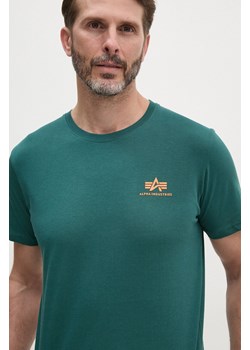Alpha Industries t-shirt bawełniany męski kolor zielony z nadrukiem ze sklepu PRM w kategorii T-shirty męskie - zdjęcie 174175736