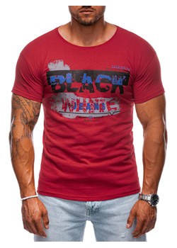 T-shirt męski z nadrukiem 1979S - czerwony ze sklepu Edoti w kategorii T-shirty męskie - zdjęcie 174177699