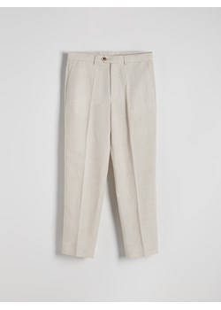 Reserved - Spodnie chino z dodatkiem lnu - beżowy ze sklepu Reserved w kategorii Spodnie męskie - zdjęcie 174179018