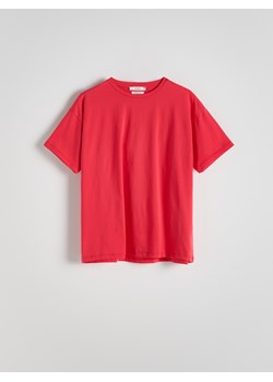 Reserved - T-shirt regular z merceryzowanej bawełny - czerwony ze sklepu Reserved w kategorii Bluzki damskie - zdjęcie 174179819