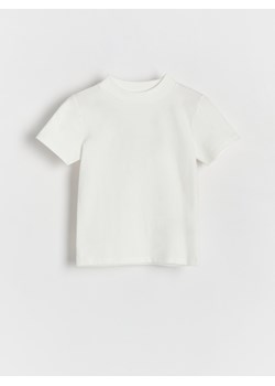 Reserved - Bawełniany t-shirt - złamana biel ze sklepu Reserved w kategorii Bluzki dziewczęce - zdjęcie 174180516