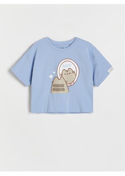 Reserved - T-shirt Pusheen - jasnoniebieski ze sklepu Reserved w kategorii Bluzki dziewczęce - zdjęcie 174180629