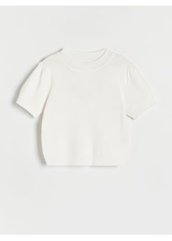 Reserved - Sweter z krótkimi rękawami - złamana biel ze sklepu Reserved w kategorii Bluzki dziewczęce - zdjęcie 174180888