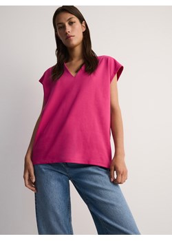 Reserved - Bawełniany t-shirt - różowy ze sklepu Reserved w kategorii Bluzki damskie - zdjęcie 174181415
