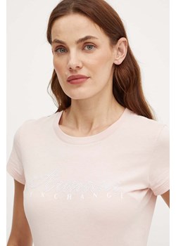 Armani Exchange t-shirt bawełniany kolor różowy ze sklepu ANSWEAR.com w kategorii Bluzki damskie - zdjęcie 174281645