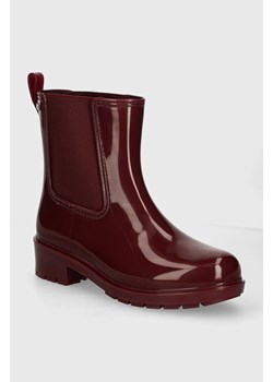 Tommy Hilfiger kalosze FLAG RAINBOOT damskie kolor bordowy FW0FW08213 ze sklepu ANSWEAR.com w kategorii Kalosze damskie - zdjęcie 174282949