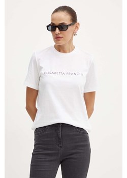 Elisabetta Franchi t-shirt bawełniany damski kolor biały MA00346E2 ze sklepu ANSWEAR.com w kategorii Bluzki damskie - zdjęcie 174284446
