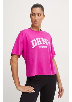 Dkny t-shirt bawełniany damski kolor różowy DP4T9945 ze sklepu ANSWEAR.com w kategorii Bluzki damskie - zdjęcie 174284469