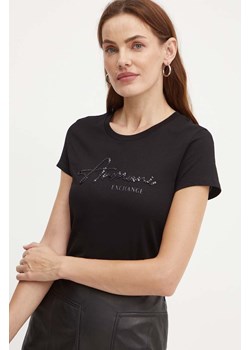 Armani Exchange t-shirt bawełniany damski kolor czarny 6DYT51 YJG3Z ze sklepu ANSWEAR.com w kategorii Bluzki damskie - zdjęcie 174284507