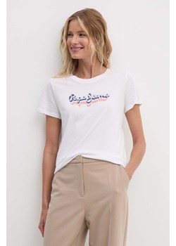 Pepe Jeans t-shirt bawełniany ENARA damski kolor biały PL505879 ze sklepu ANSWEAR.com w kategorii Bluzki damskie - zdjęcie 174284537