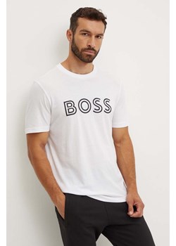 Boss Green t-shirt bawełniany męski kolor biały z nadrukiem 50519358 ze sklepu ANSWEAR.com w kategorii T-shirty męskie - zdjęcie 174284657