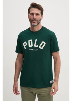 Polo Ralph Lauren t-shirt bawełniany męski kolor zielony z aplikacją 710952043 ze sklepu ANSWEAR.com w kategorii T-shirty męskie - zdjęcie 174284786