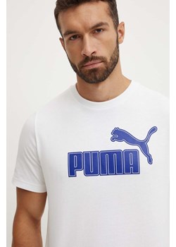 Puma t-shirt męski kolor biały z nadrukiem 681861 ze sklepu ANSWEAR.com w kategorii T-shirty męskie - zdjęcie 174284839