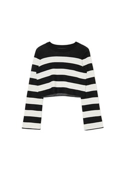 Cropp - Krótki sweter w paski - czarny ze sklepu Cropp w kategorii Swetry damskie - zdjęcie 174289447