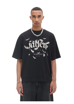 Cropp - Czarna koszulka ze sloganem - czarny ze sklepu Cropp w kategorii T-shirty męskie - zdjęcie 174289678