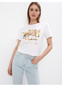 Mohito - Koszulka z nadrukiem - biały ze sklepu Mohito w kategorii Bluzki damskie - zdjęcie 174292335