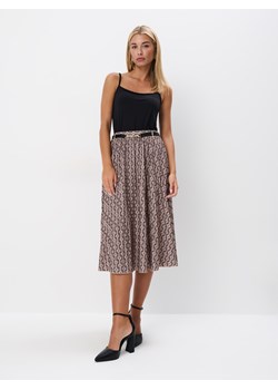 Mohito - Plisowana wzorzysta spódnica midi - beżowy ze sklepu Mohito w kategorii Spódnice - zdjęcie 174293565