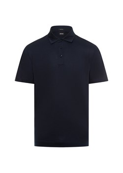 BOSS Męska koszulka polo - Press 50 Mężczyźni Lyocell granatowy jednolity ze sklepu vangraaf w kategorii T-shirty męskie - zdjęcie 174293727