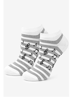 Marilyn bawełniane stopki damskie Music 3, Kolor biały-wzór, Rozmiar 36-40, Marilyn ze sklepu Intymna w kategorii Skarpetki damskie - zdjęcie 174314825
