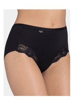 Sloggi Romance Maxi czarne figi z wyższym stanem plus size 10031897, Kolor czarny, Rozmiar 40, Sloggi ze sklepu Intymna w kategorii Majtki damskie - zdjęcie 174322649
