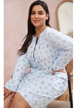 Bawełniana koszula nocna Plus Size Magnolia 3011, Kolor błękitny, Rozmiar XXL, Taro ze sklepu Intymna w kategorii Koszule nocne - zdjęcie 174323425