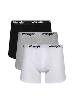 Wrangler 3-pack bawełniane bokserki long na guziki Tait, Kolor biało-szaro-czarny, Rozmiar M, Wrangler ze sklepu Intymna w kategorii Majtki męskie - zdjęcie 174328387