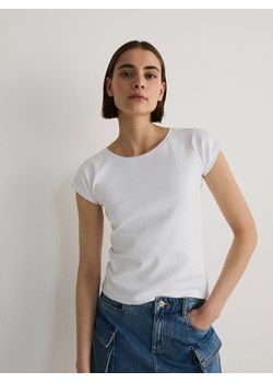 Reserved - Bawełniany t-shirt - biały ze sklepu Reserved w kategorii Bluzki damskie - zdjęcie 174329306