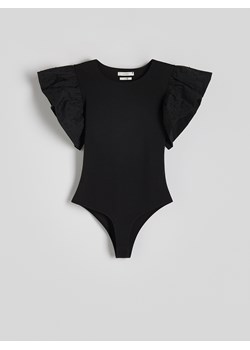 Reserved - Body z falbanami - czarny ze sklepu Reserved w kategorii Bluzki damskie - zdjęcie 174329358