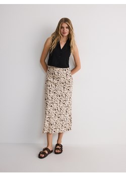 Reserved - Wzorzysta spódnica midi - beżowy ze sklepu Reserved w kategorii Spódnice - zdjęcie 174329838