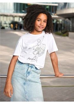 Sinsay - Koszulka z nadrukiem - biały ze sklepu Sinsay w kategorii Bluzki dziewczęce - zdjęcie 174333477