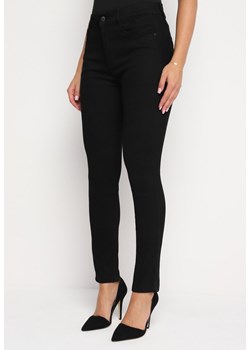 Czarne Dopasowane Jeansy z Wysokim Stanem i Bawełną Evioras ze sklepu Born2be Odzież w kategorii Jeansy damskie - zdjęcie 174351445