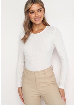 Biała Prążkowana Klasyczna Bluzka Bralina ze sklepu Born2be Odzież w kategorii Bluzki damskie - zdjęcie 174351989