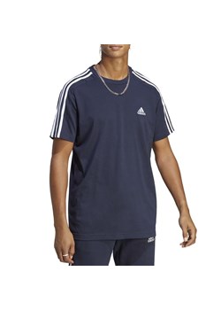 Koszulka adidas Essentials Single Jersey 3-Stripes IC9335 - granatowa ze sklepu streetstyle24.pl w kategorii T-shirty męskie - zdjęcie 174363388