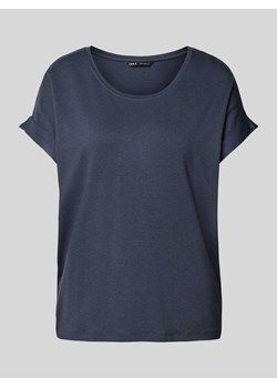 T-shirt z prążkowanym,okrągłym dekoltem model ‘MOSTER’ ze sklepu Peek&Cloppenburg  w kategorii Bluzki damskie - zdjęcie 174370777