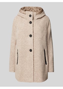 Krótki płaszcz z mieszanki wełny z kieszeniami zapinanymi na zamek błyskawiczny ze sklepu Peek&Cloppenburg  w kategorii Płaszcze damskie - zdjęcie 174370945