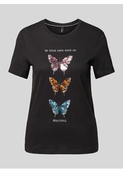 T-shirt z nadrukiem ze sloganem ze sklepu Peek&Cloppenburg  w kategorii Bluzki damskie - zdjęcie 174371667